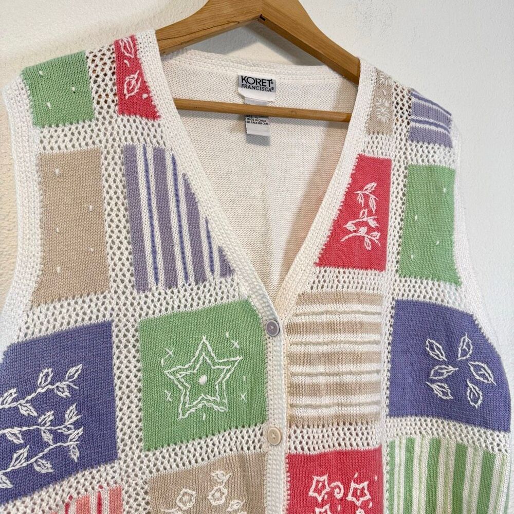 Vintage Koret Patchwork Embroidered Cottagecore V… - image 2